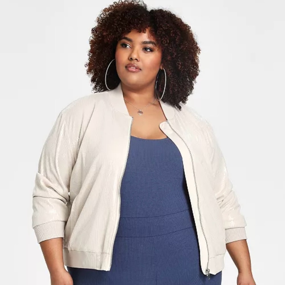 Nina Parker sequin bomber coat